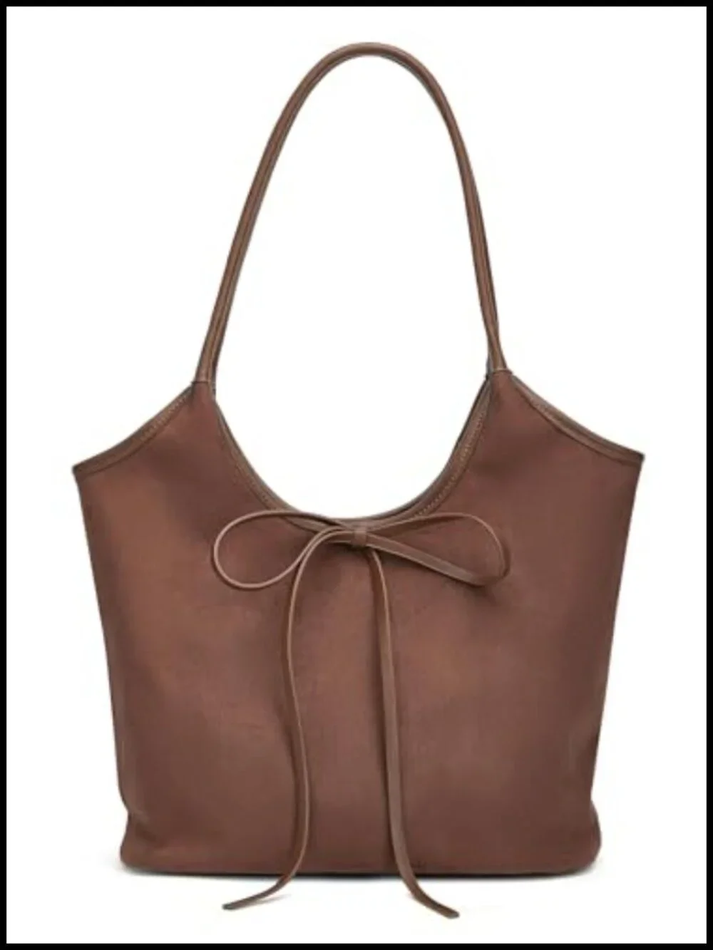 Suede Bow Tote Bag Large Hobo Shoulder Bag Satchel Purse Underarm Bag